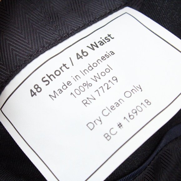 Joseph Feiss Blazer Mens Black Two Button Front 100% Wool Size 48 Short/46 Waist - Picture 7 of 10